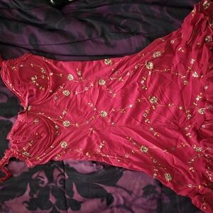 Sugar Thrillz Red Floral Chemise